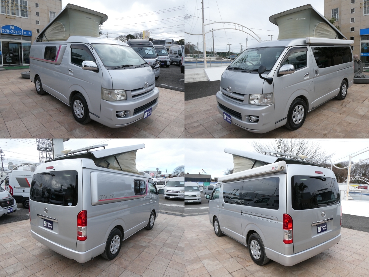 キャンピングカー バンコン ﾎﾜｲﾄﾊｳｽ　ｺﾝﾊﾟｽ　ﾎﾟｯﾌﾟｱｯﾌﾟ　FF　ﾘﾁｳﾑBT