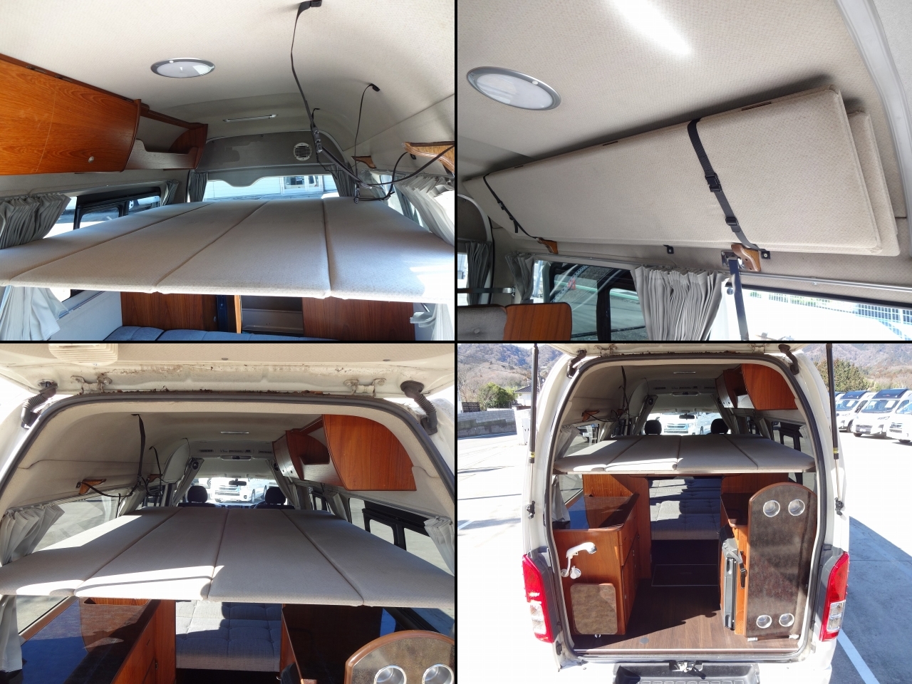 キャンピングカー バンコン ﾊｲｴｰｽ ﾋﾞｰｸﾙ ｸｯﾁｪｯﾀ　FF　展開式二段ﾍﾞｯﾄﾞ