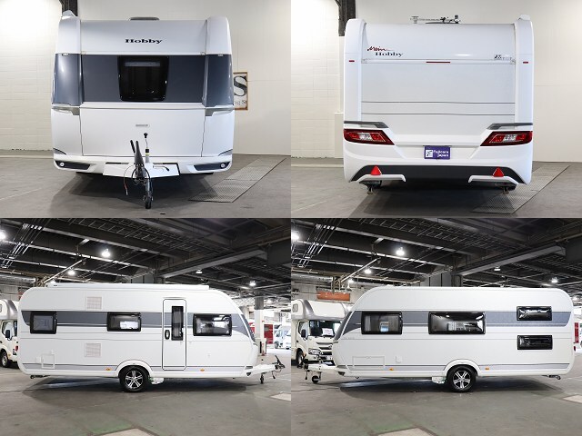 キャンピングカー トレーラー ﾎﾋﾞｰ 545KMF　ｶﾞｽFF　家庭用ｴｱｺﾝ　2段ﾍﾞｯﾄﾞ