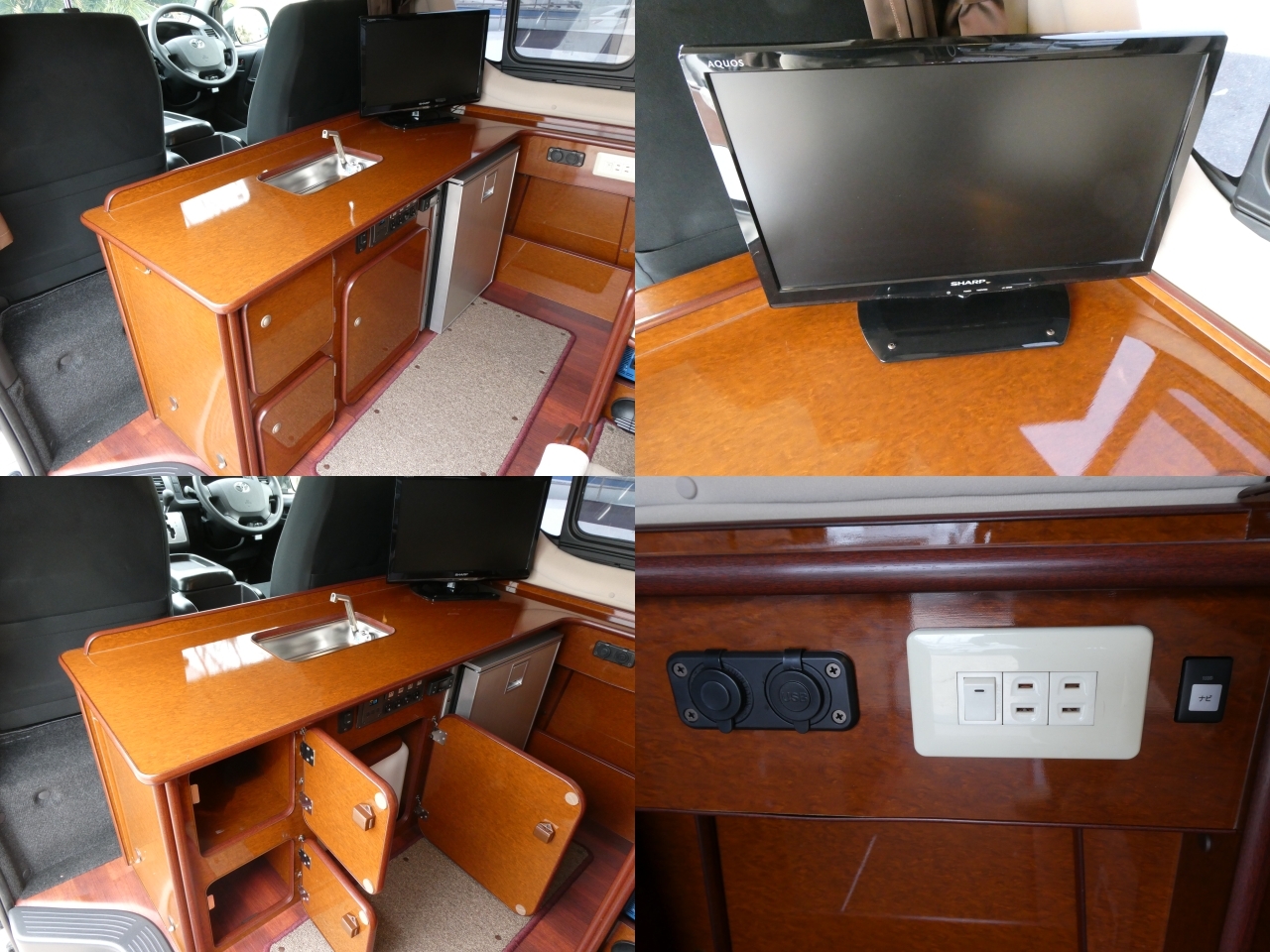 キャンピングカー バンコン FOCS　DSｺﾝﾊﾟｸﾄ　軽油4WD　FFﾋｰﾀｰ　冷蔵庫